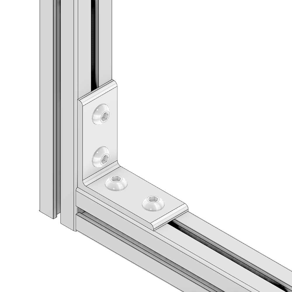 40-520-3SS MODULAR SOLUTIONS ANGLE BRACKET<BR>90MM TALL X 45MM WIDE WITH STAINLESS STEEL HARDWARE